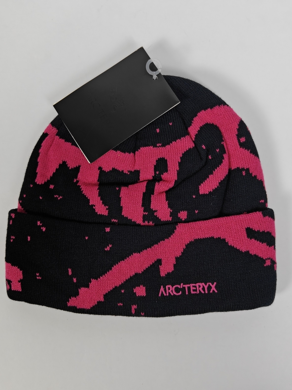 Arc'teryx Black And Pink Bird Head Toque Beanie